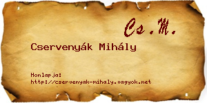 Cservenyák Mihály névjegykártya