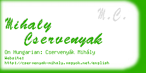mihaly cservenyak business card